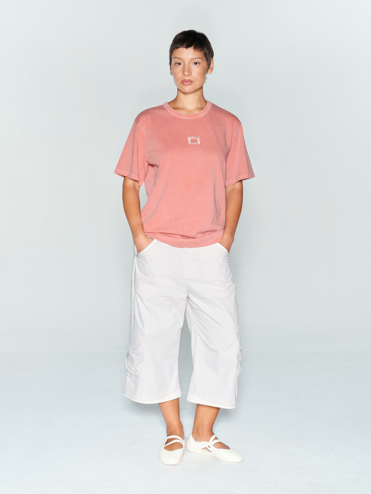 Coral Washed Logo Tee